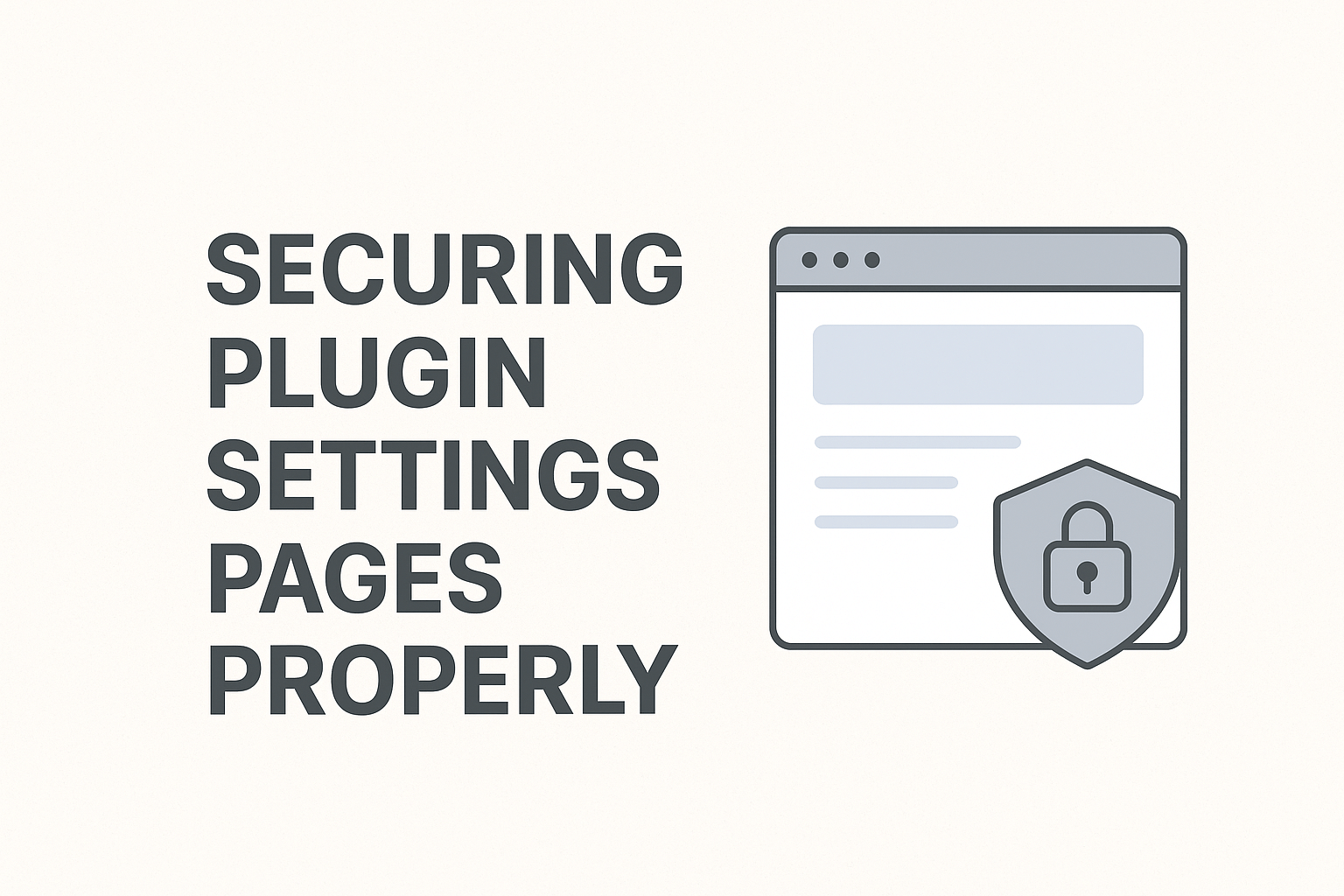 Securing Plugin Settings Pages Properly